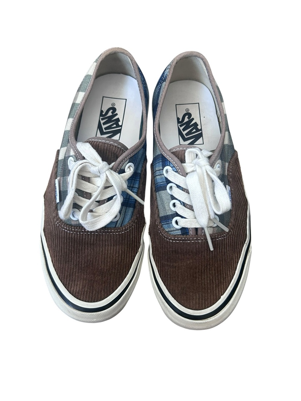 Vans Authentic 44 DX sneakers Anaheim Factory Cord Plaid Walnut Size Mns6 Wms7.5